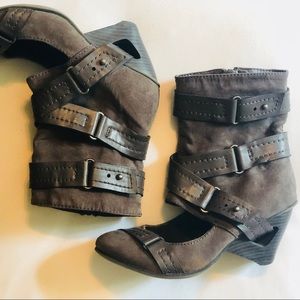 Gray ankle boots